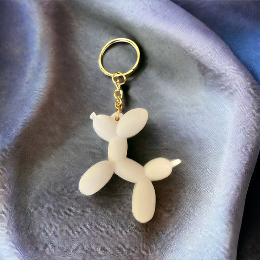 Balloon animal white keychain