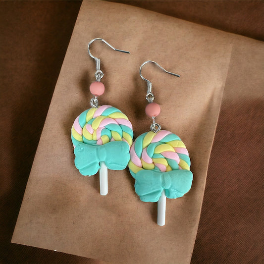 Lolly oorbellen zilver