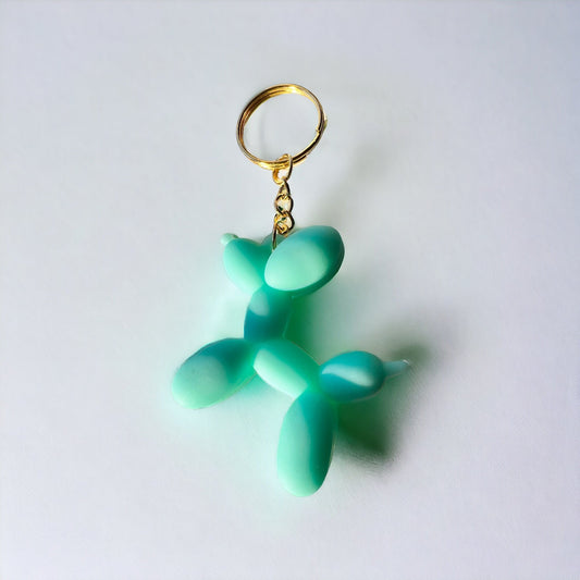 Balloon animal keychain turquoise