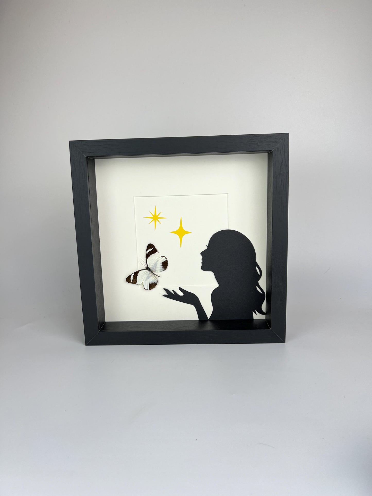 Echte vlinder | Perrhybris Pamela met print in lijst (25x25cm)