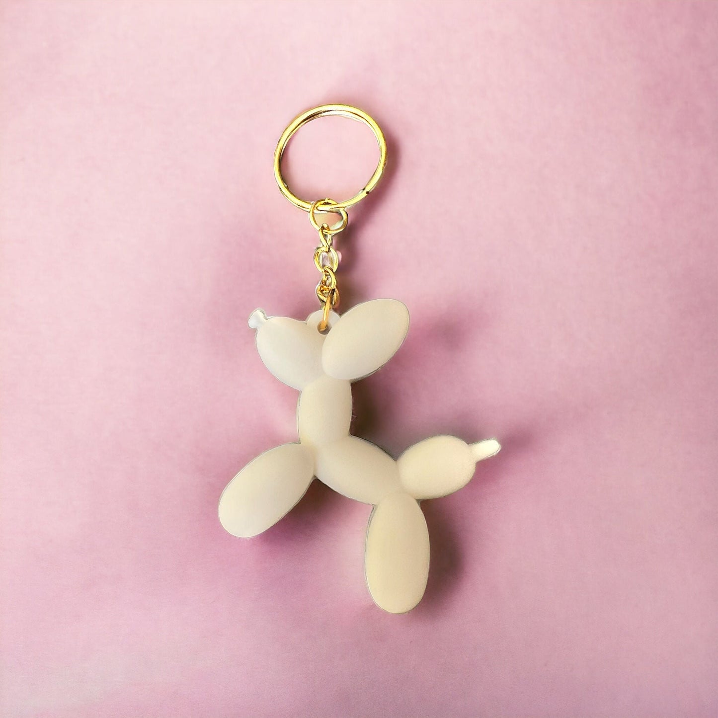 Balloon animal white keychain