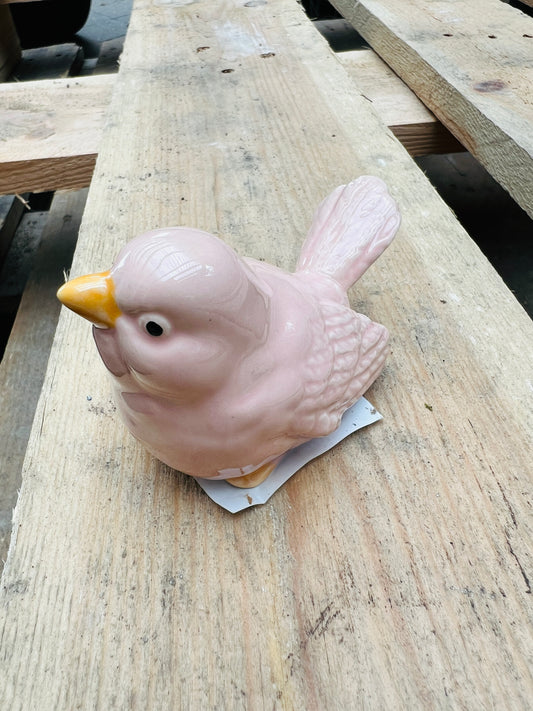 Beeldje vogel roze