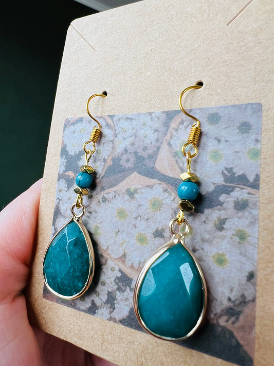 Groen gouden oorbellen