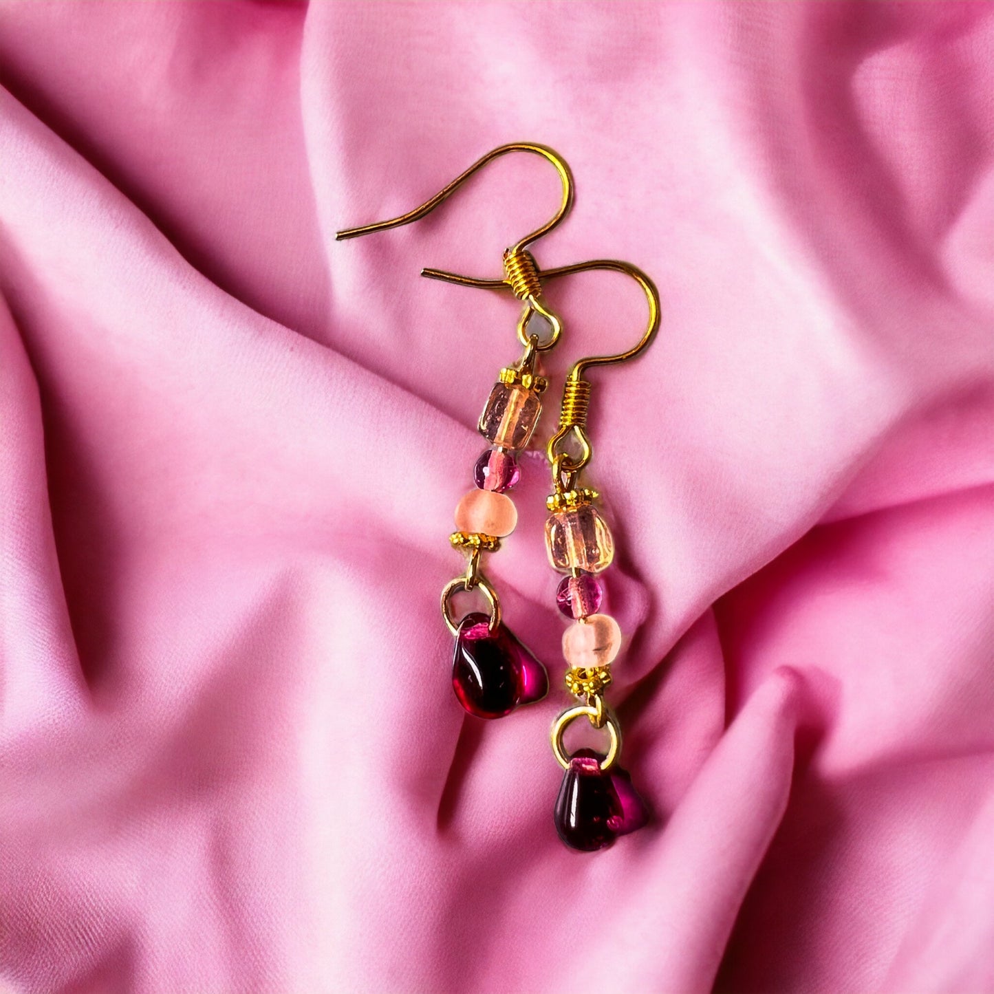 Pink gold earrings