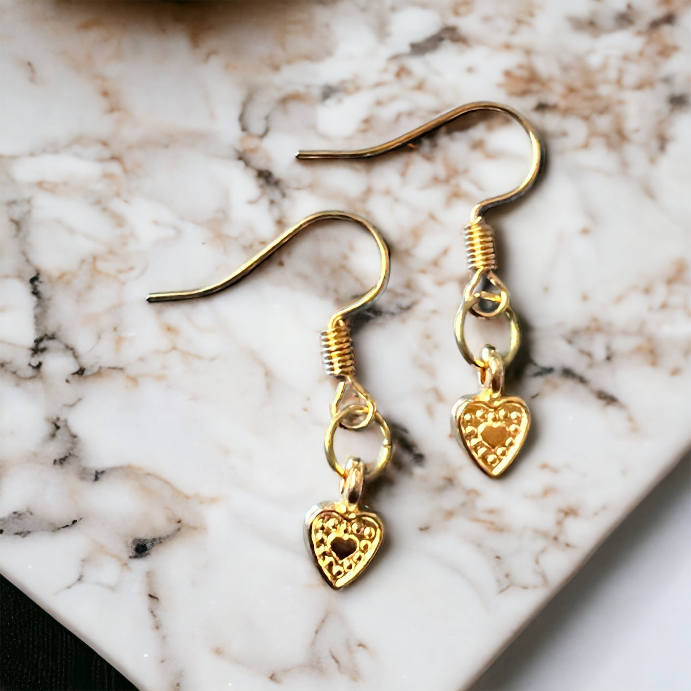 Gold heart earrings