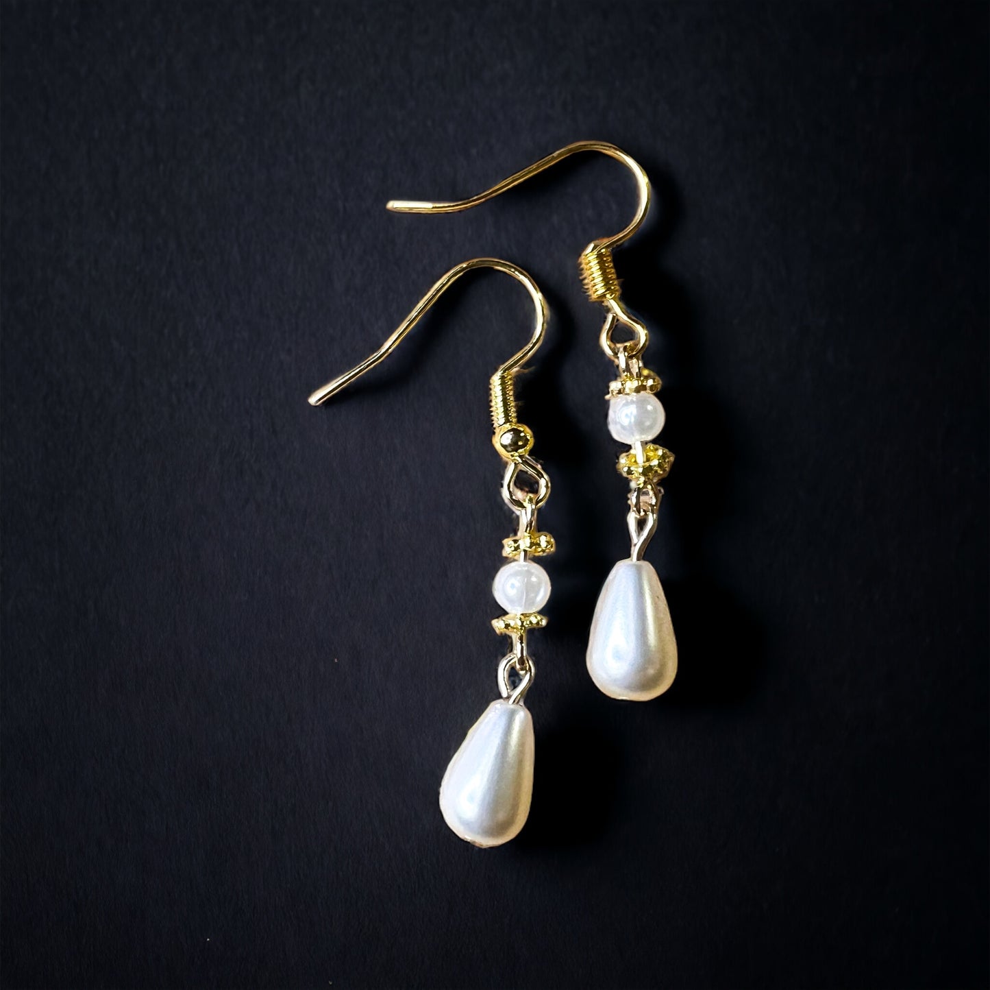 Gold pearl earrings