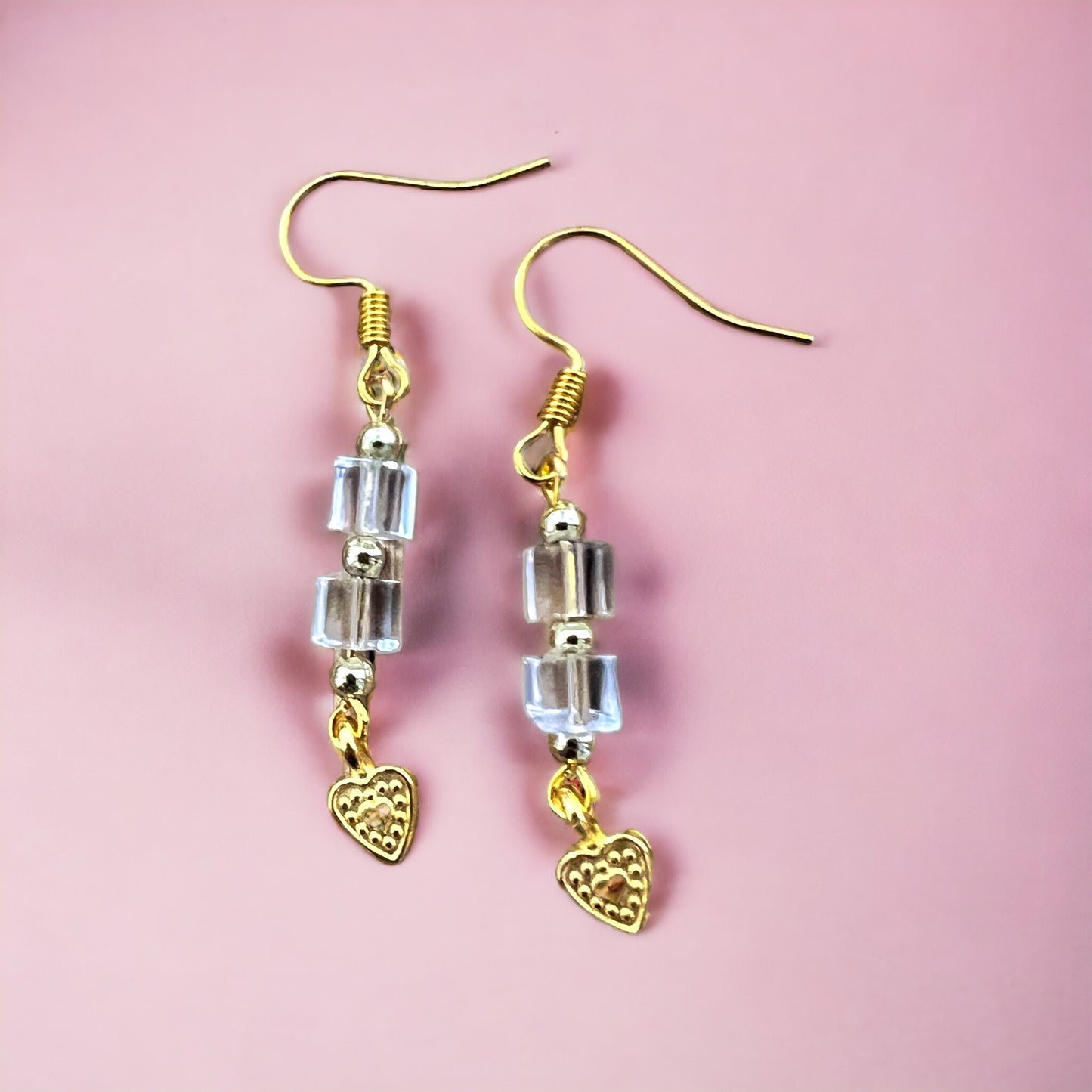Gold heart earrings
