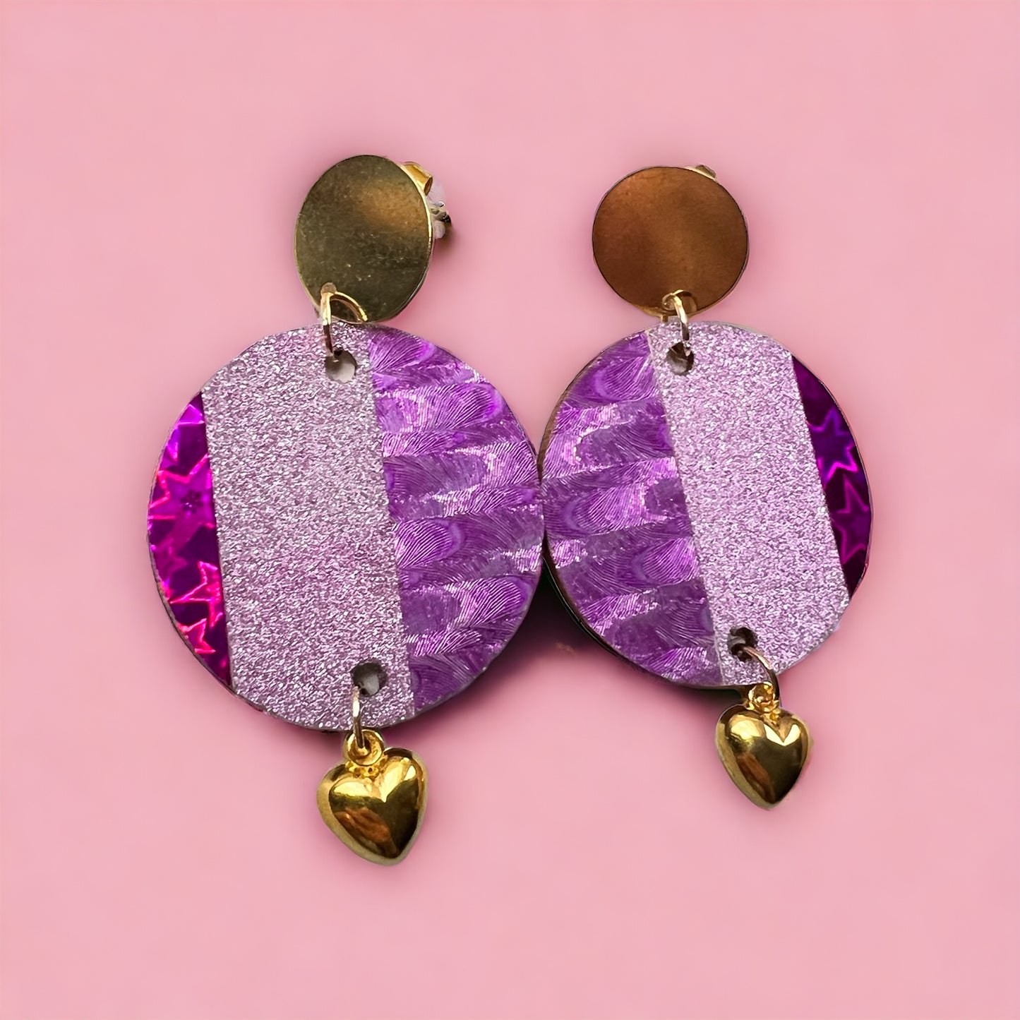 Roze gouden oorbellen