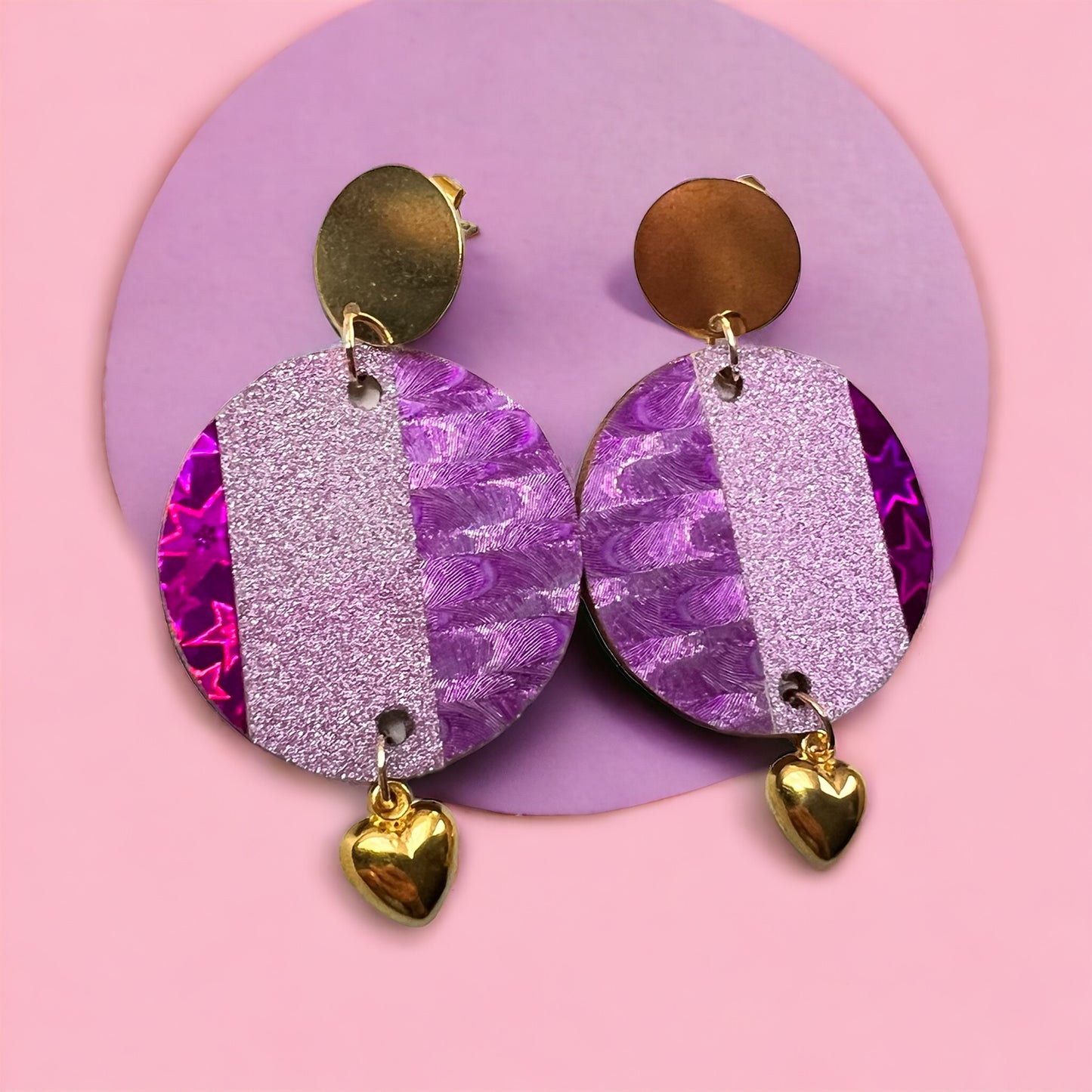 Roze gouden oorbellen