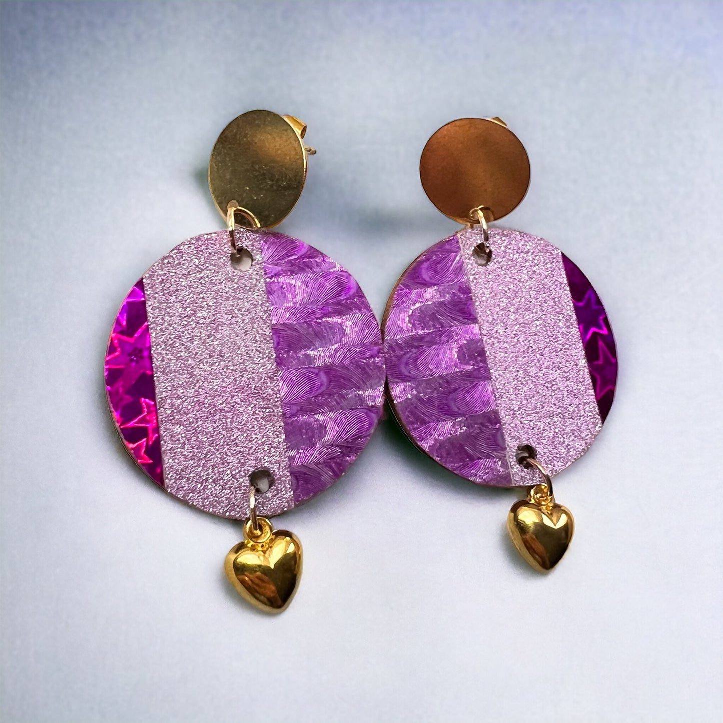 Roze gouden oorbellen