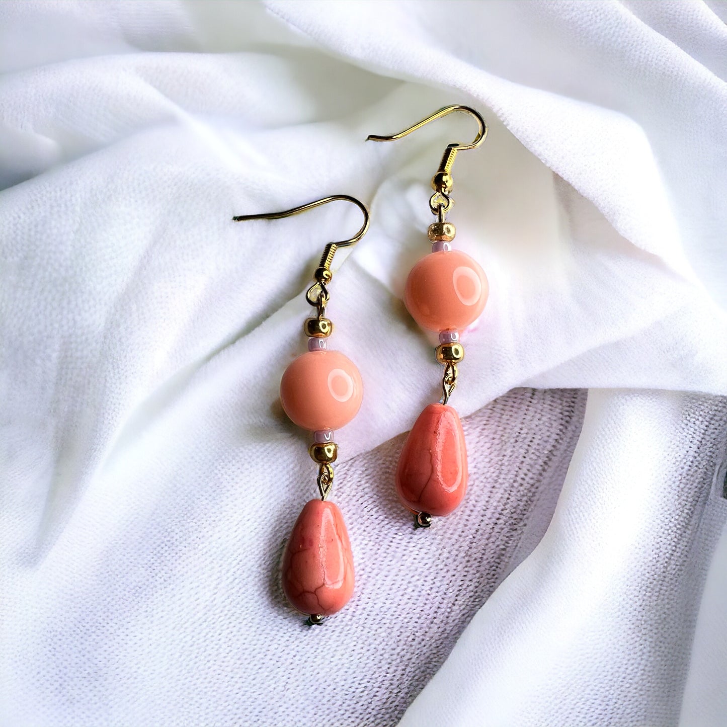 Roze gouden oorbellen