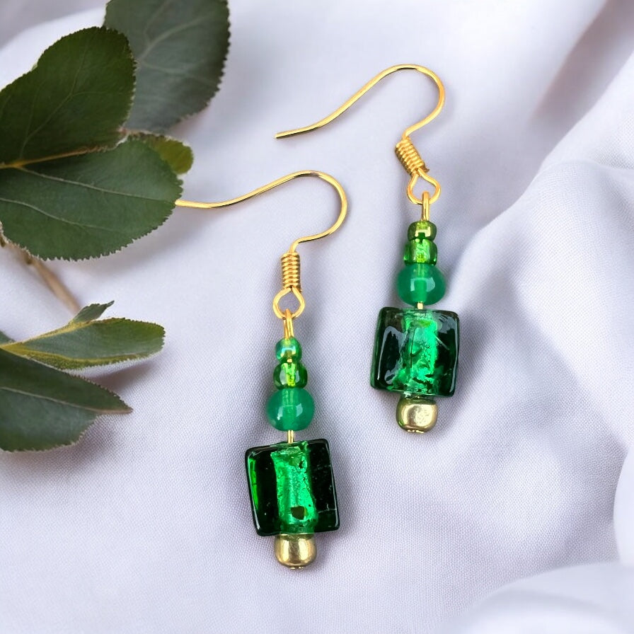 Groen gouden oorbellen