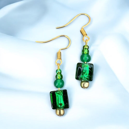 Groen gouden oorbellen