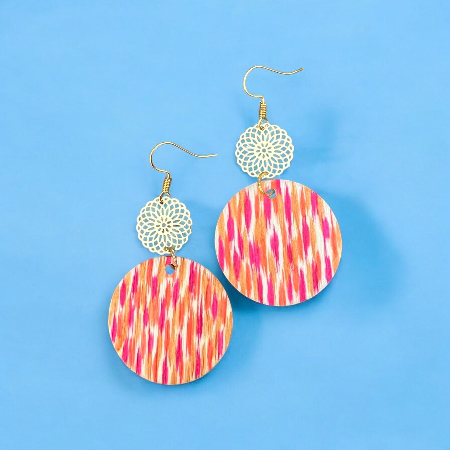 Oranje gouden oorbellen