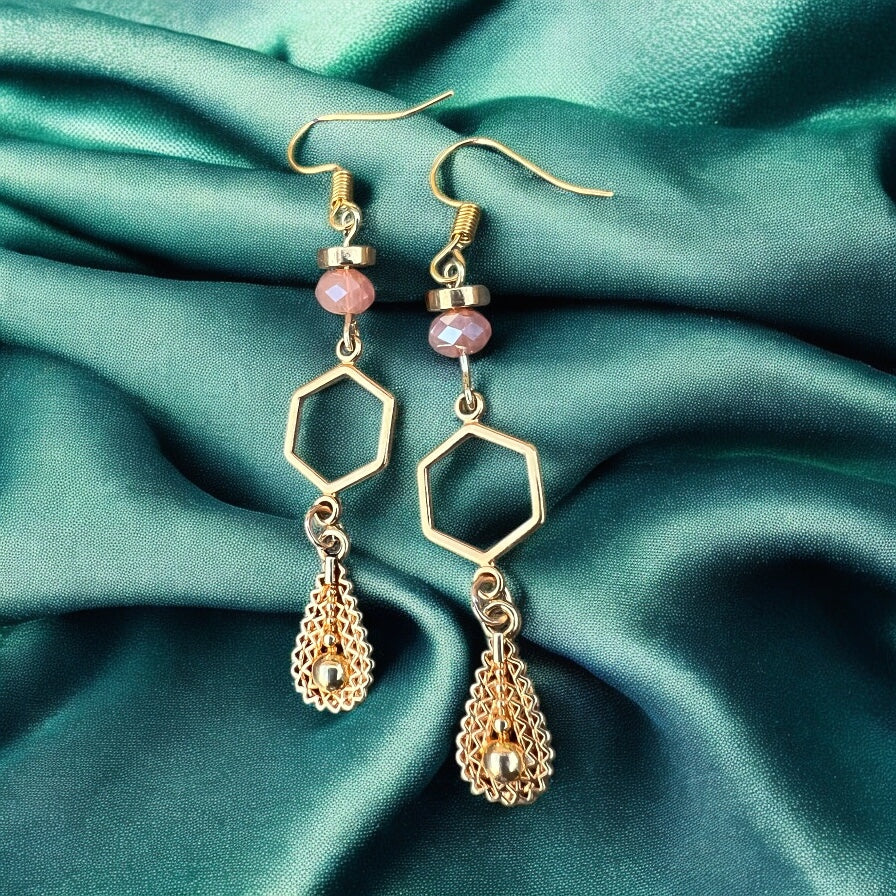 Roze gouden oorbellen