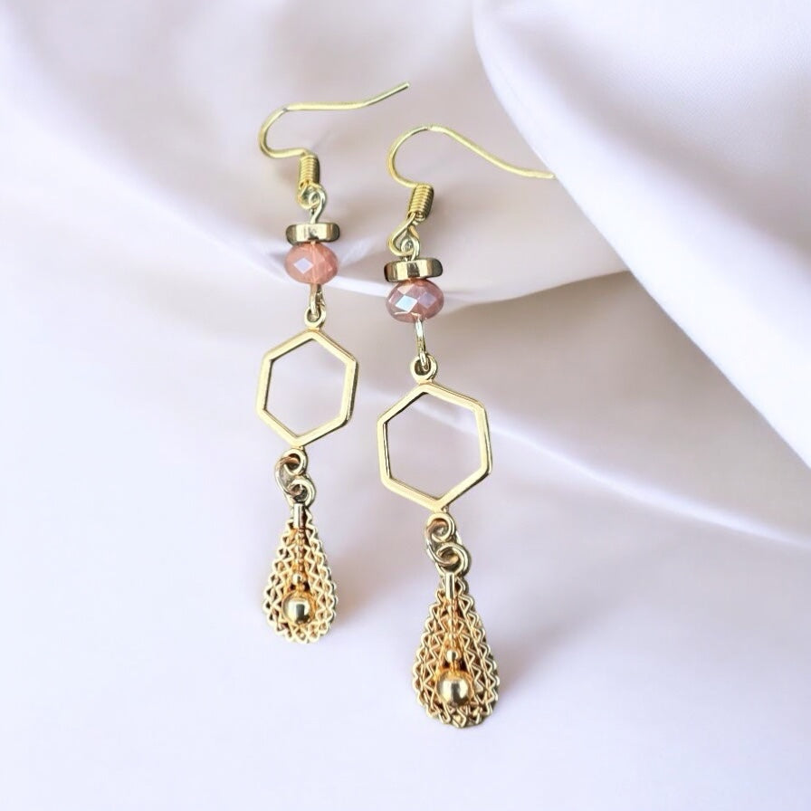 Roze gouden oorbellen