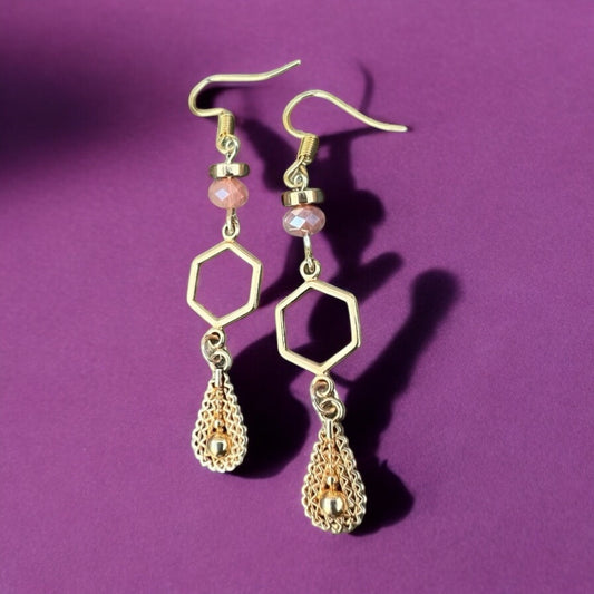 Roze gouden oorbellen