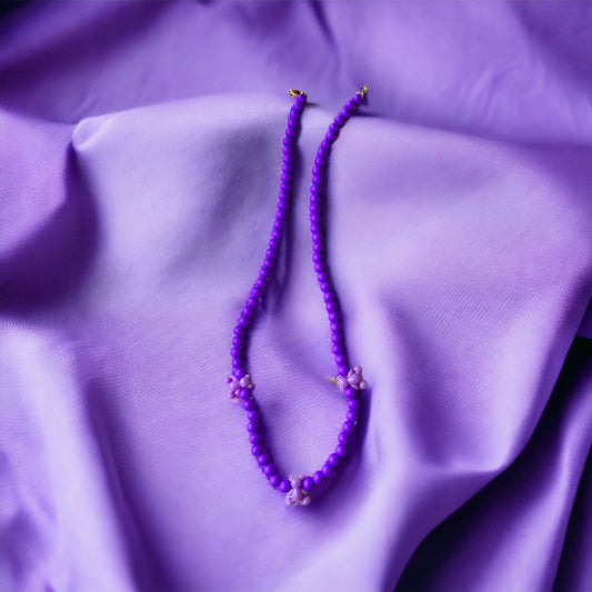 Purple bear necklace