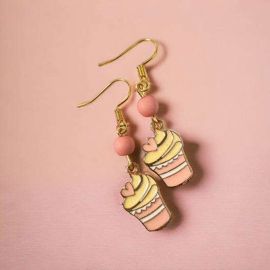 Cupcake oorbellen - lengte 4 cm