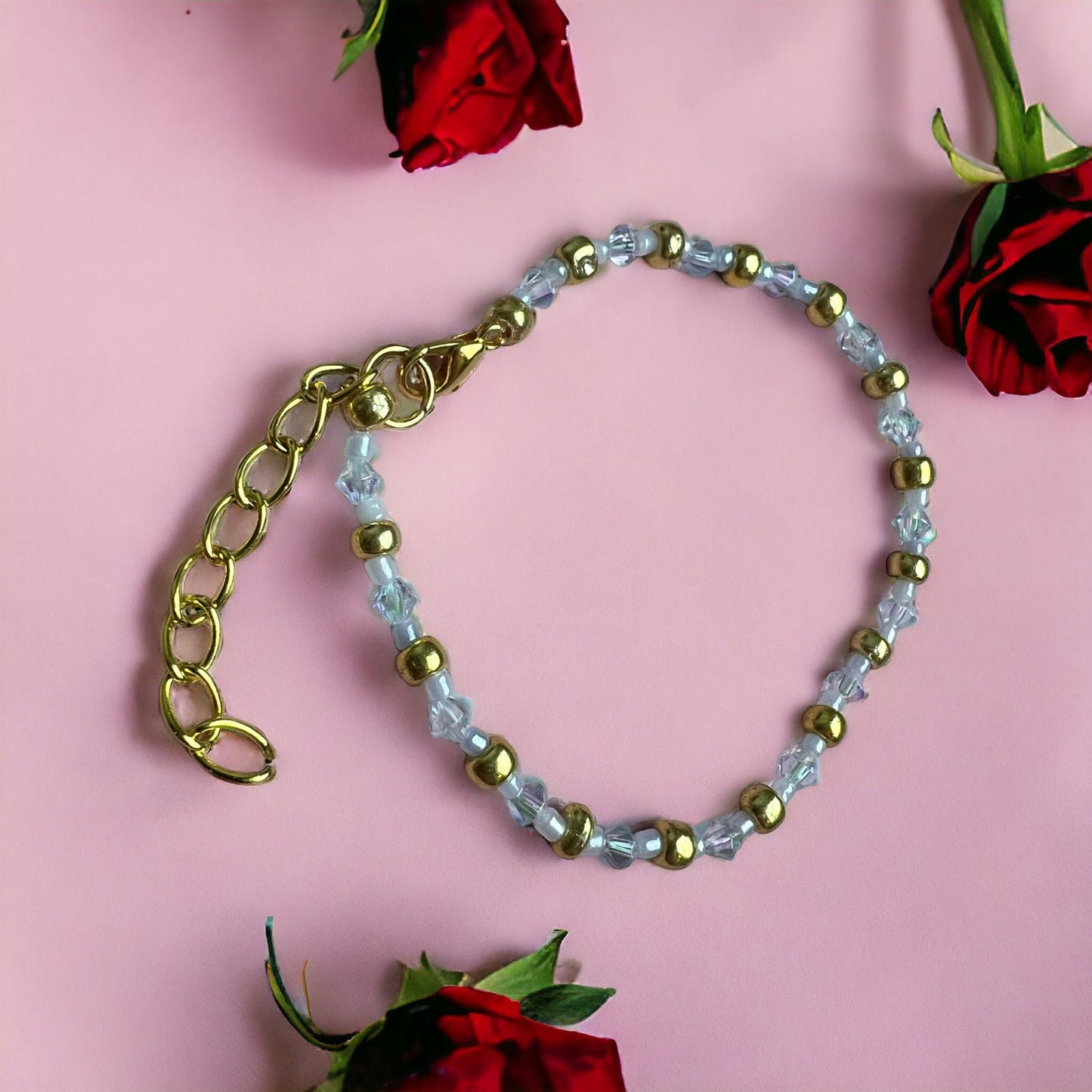 Ice blue gold bracelet