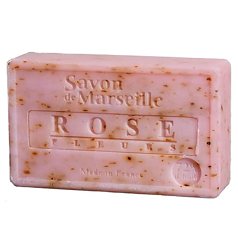 Natürliche Marseiller Seife mit Rosenblättern, 100 Gramm, von KEY LIME STORE