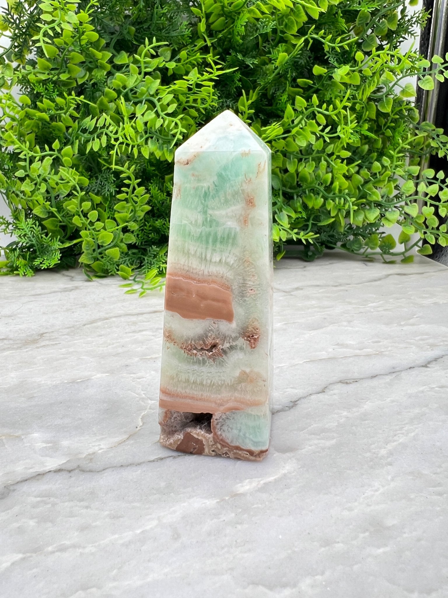 Turm aus blauem Aragonit (Caribbean Blue Calcite) (10 cm) von KEY LIME STORE