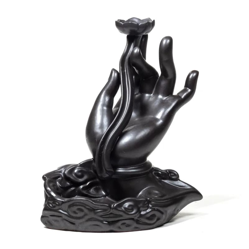 Backflow wierookbrander lotus hand (15x8x17.5cm)