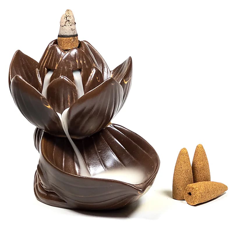 Backflow wierookbrander lotus (11x10.5x8.5cm), waterval