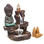 Backflow wierookbrander boeddha waterval (12x9x7 cm)