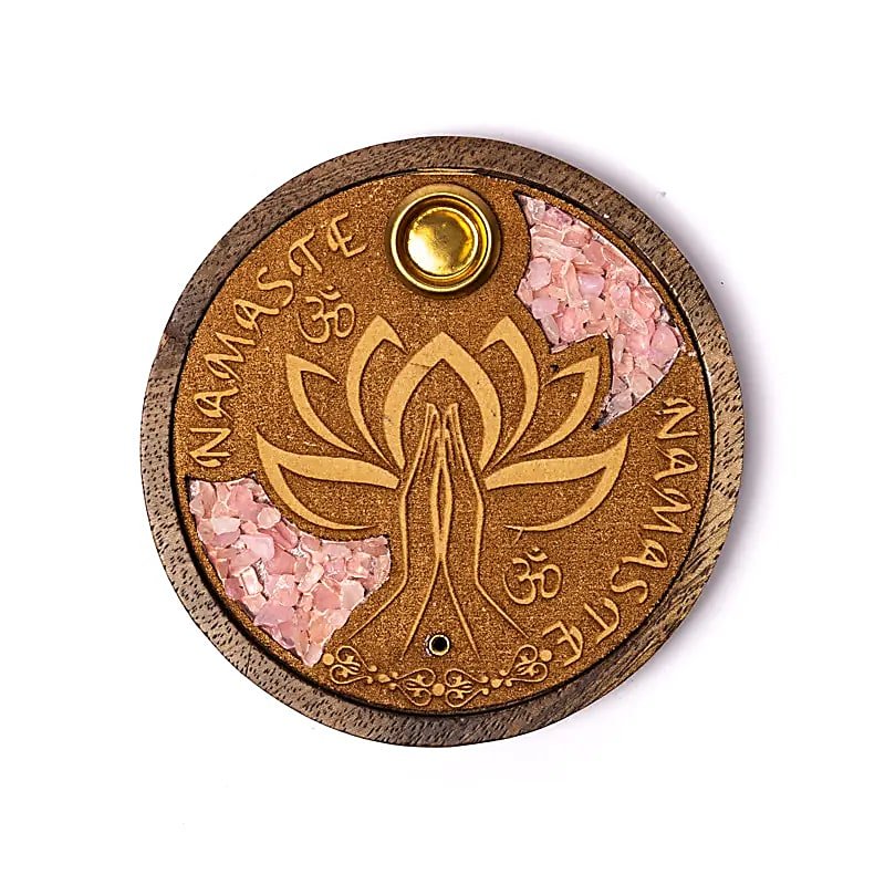 Räucherwerk- und Räucherkegelhalter aus Rosenquarz von KEY LIME STORE