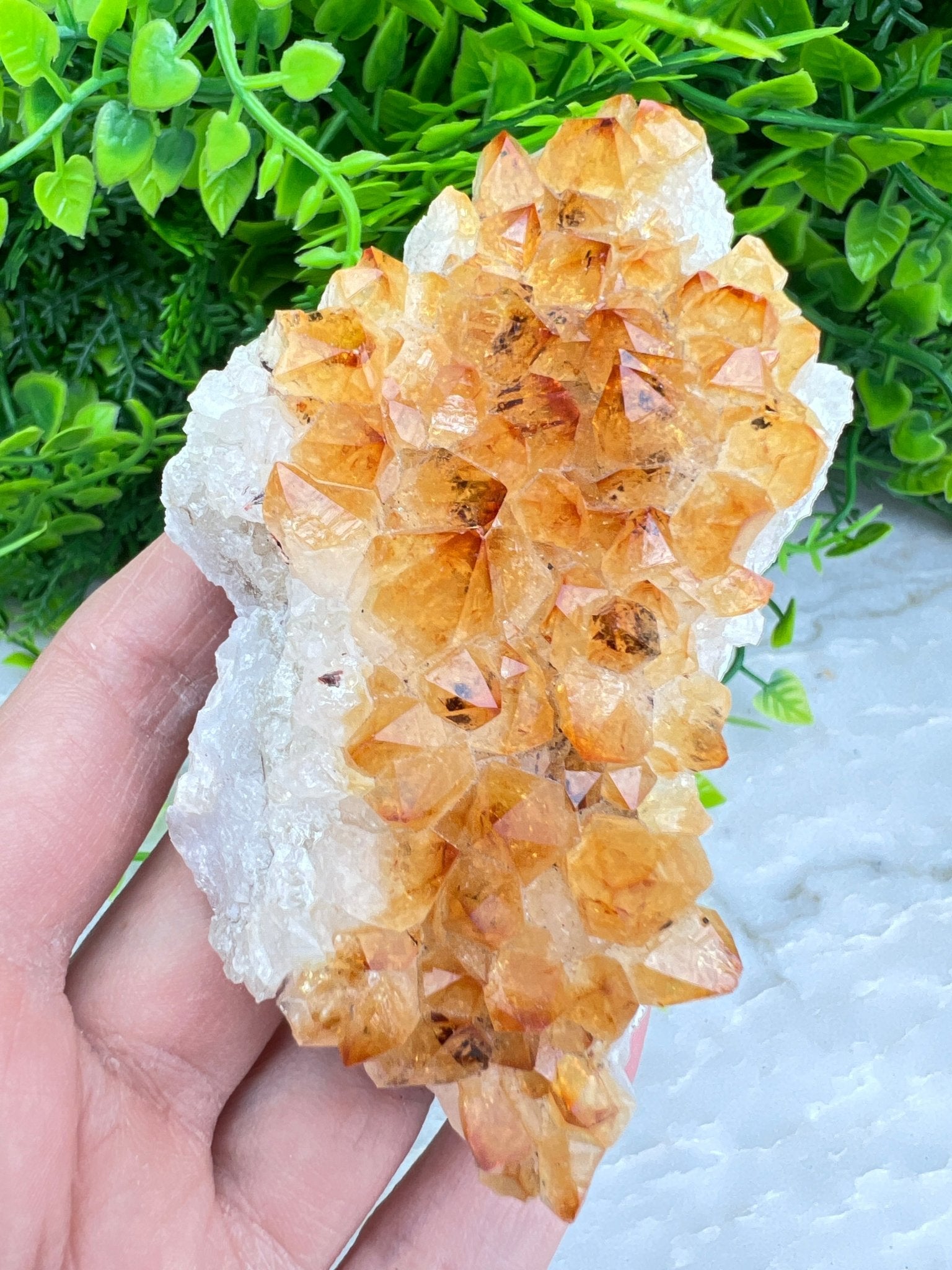 Citrin (gebrannter Amethyst) – Cluster (9 cm) von KEY LIME STORE