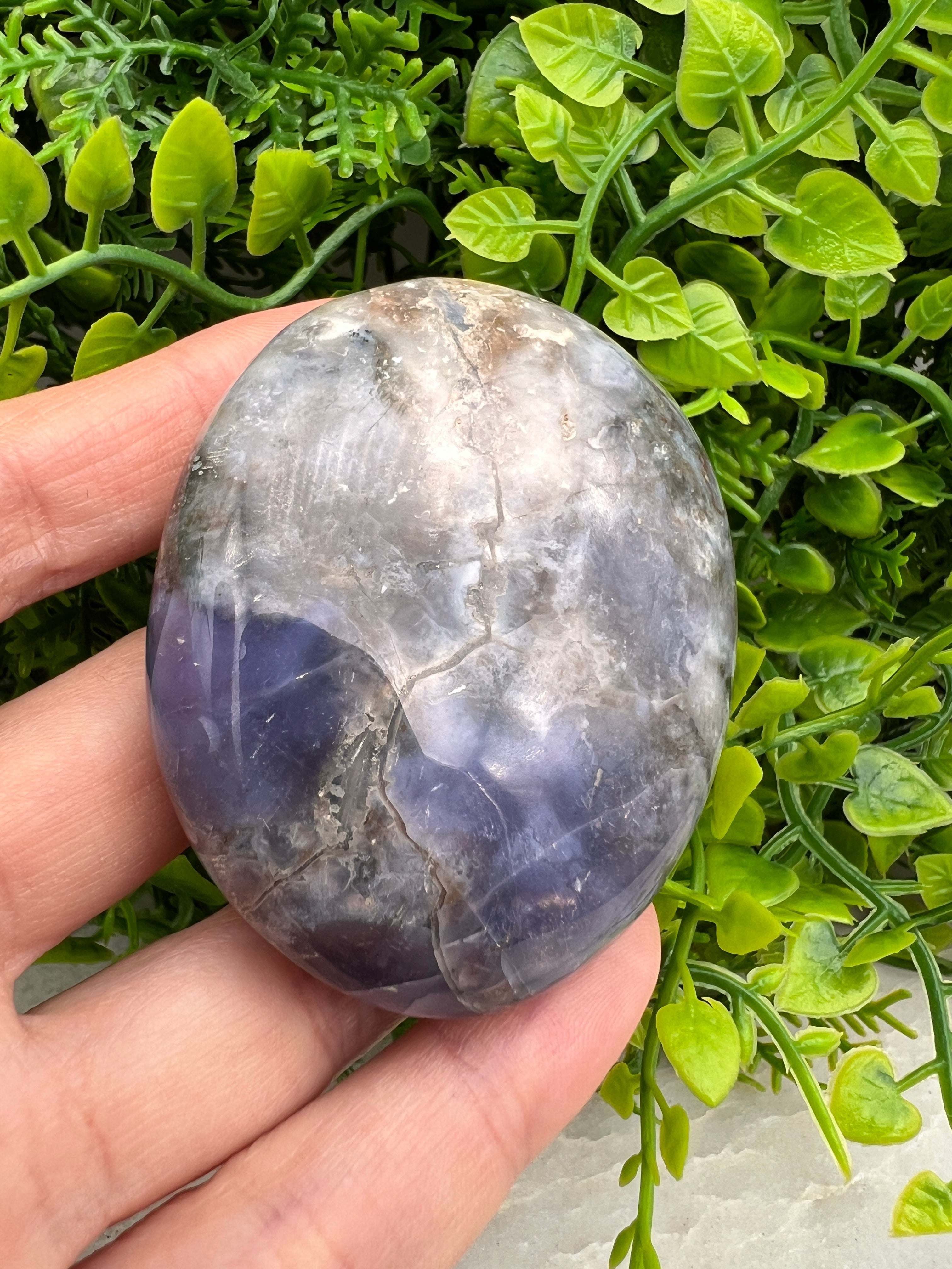 Chalcedoon / Paarse Agaat palmsteen