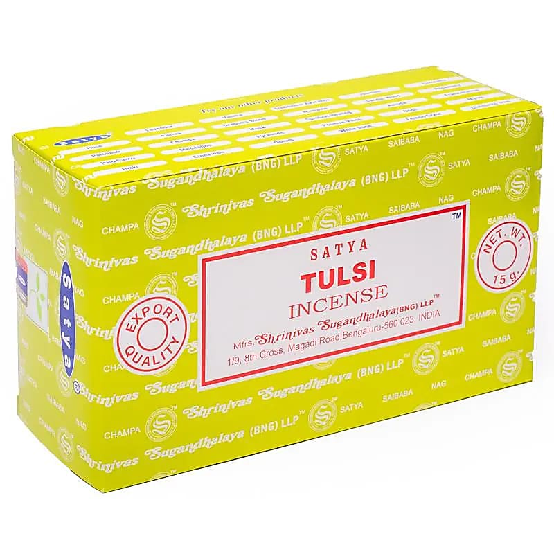 Räucherstäbchen „Satya Tulsi Incense“ – Schachtel mit 12 Päckchen von KEY LIME STORE