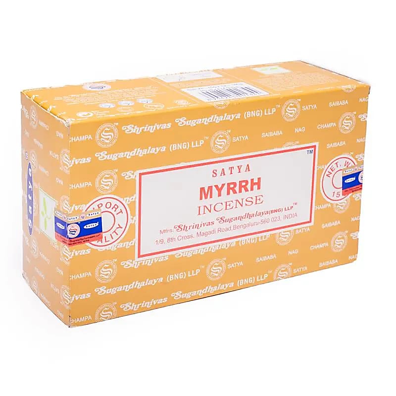 Räucherstäbchen „Satya Mirre Incense“ – Schachtel mit 12 Päckchen von KEY LIME STORE