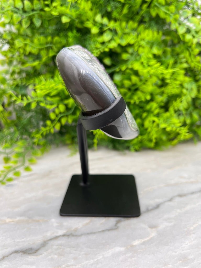 Amethist op Agaat hart op standaard by KEY LIME STORE