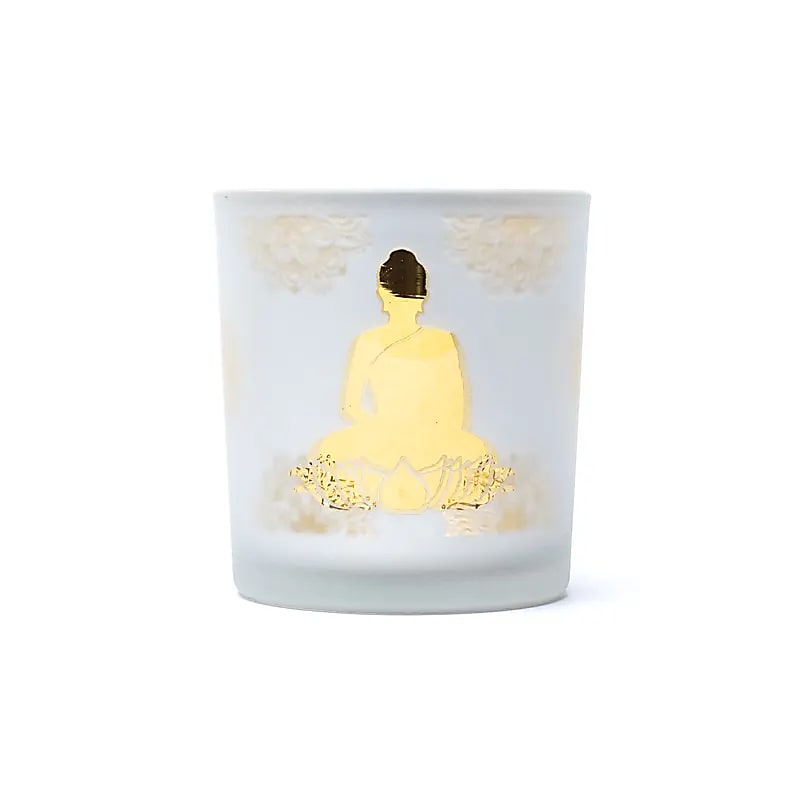 Buddha ambiance light, frosted glass/metallic (7.3 x 8 cm)