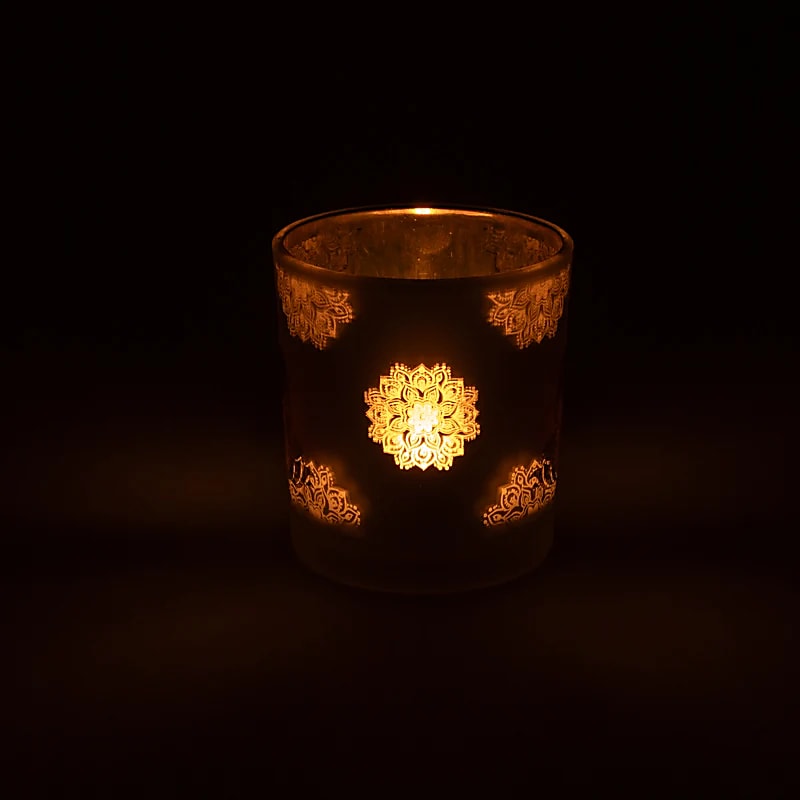 Buddha ambiance light, frosted glass/metallic (7.3 x 8 cm)