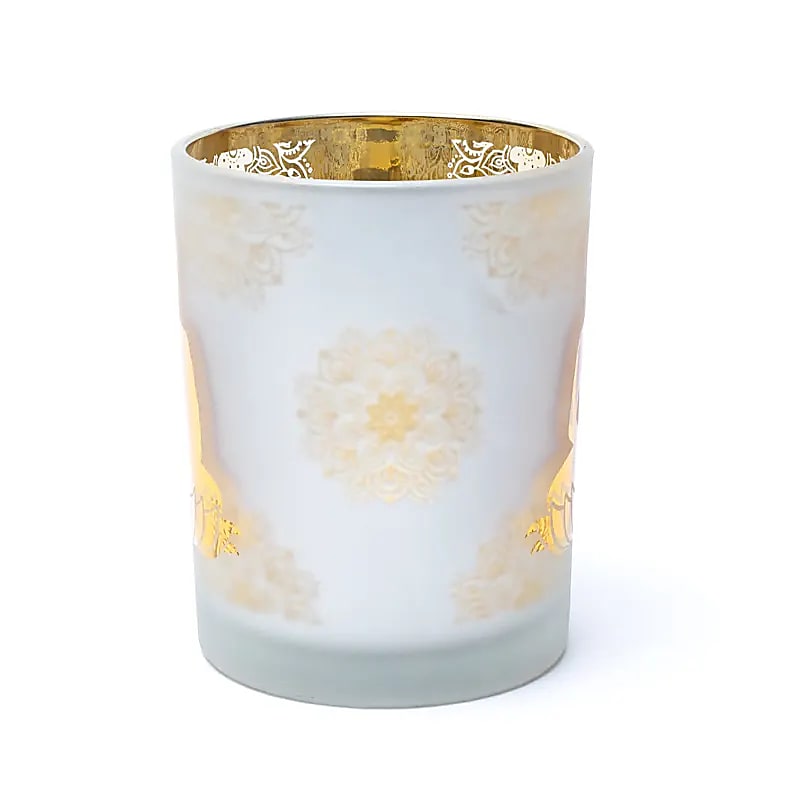 Buddha Mood Light, Frosted Glass/Metallic (10x12.5 cm)