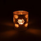 lotus sfeerlicht matglas/metallic (7,3x8 cm)