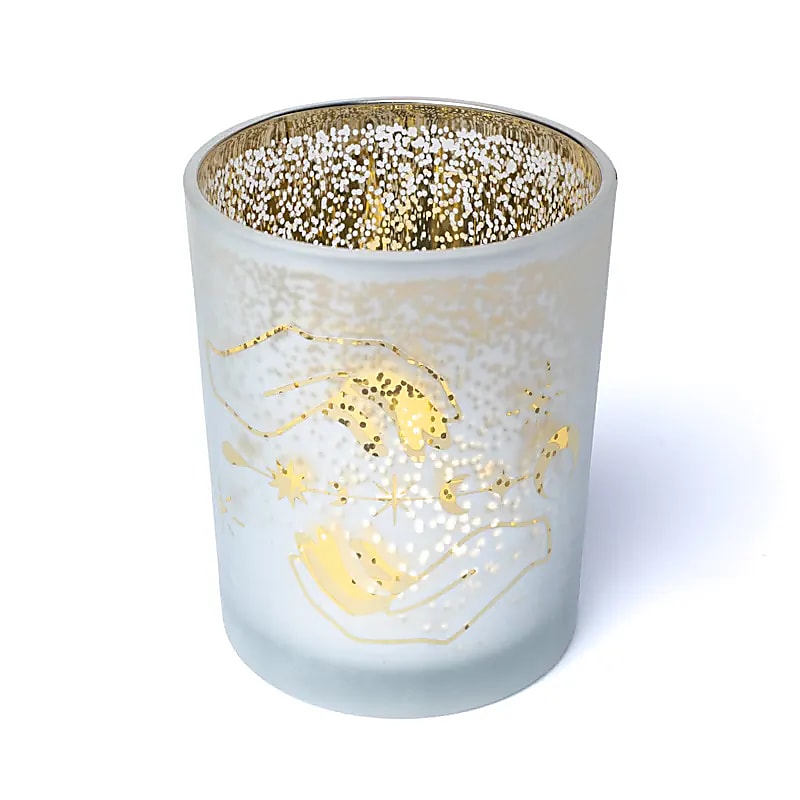 Sfeerlicht spirituele handen matglas/metallic (10x12,5 cm)