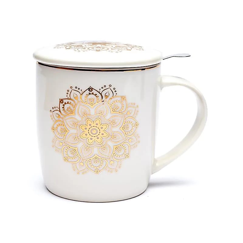 Mandala theemok set (±400 ml) met zeef en deksel