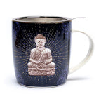 Theemok met zeef Boeddha blauw (±400 ml)