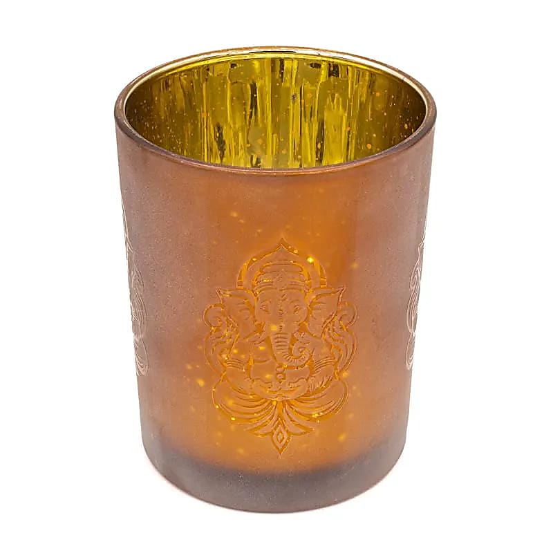Ganesha sfeerlicht matglas/metallic (10x12,5 cm)