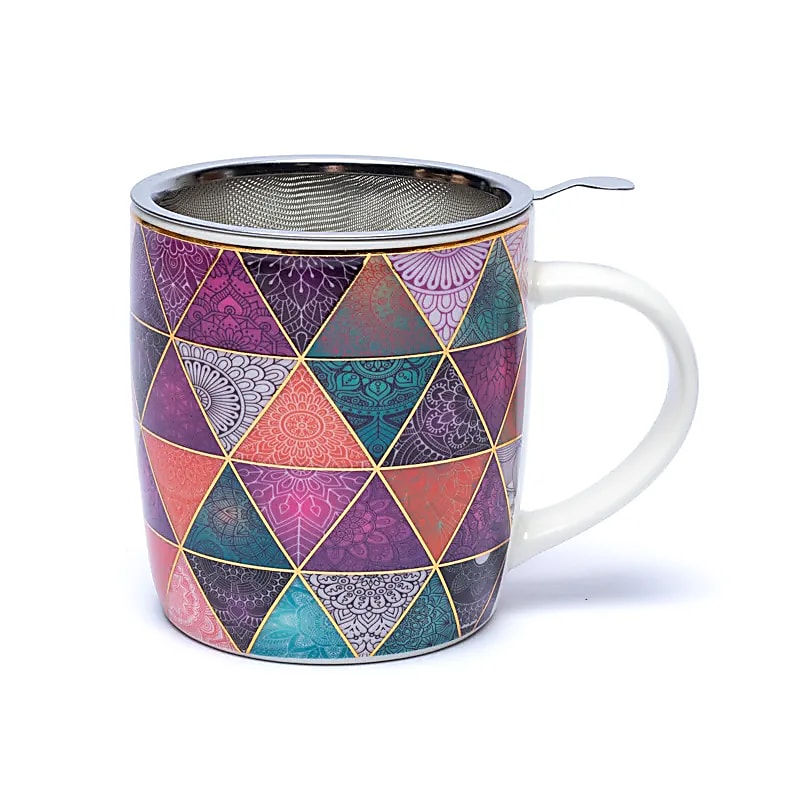 Theemok met zeef Patchwork (±400 ml)