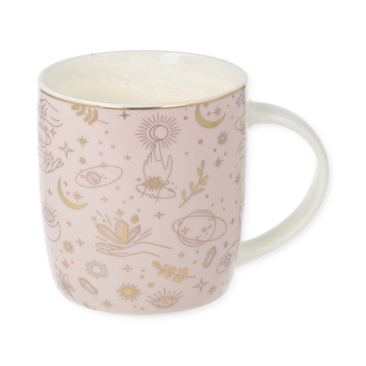 Tea Mug Set with Mystical Symbols, Gold (±400 ml)