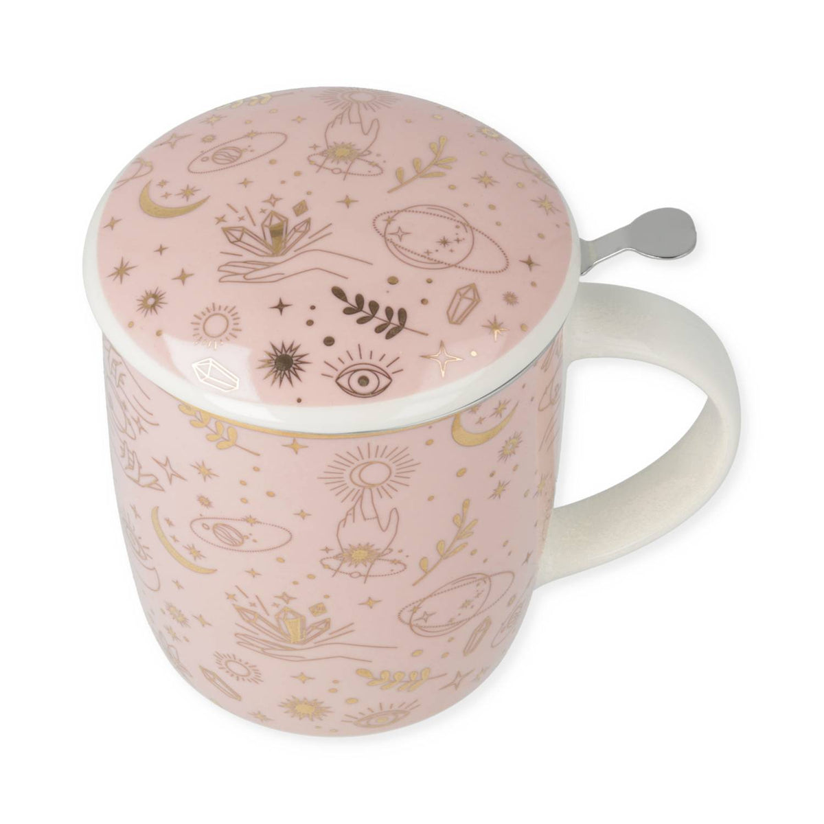 Tea Mug Set with Mystical Symbols, Gold (±400 ml)