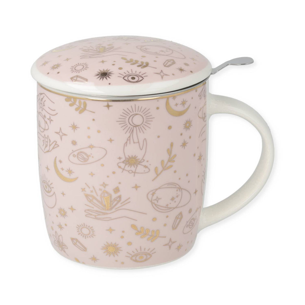 Tea Mug Set with Mystical Symbols, Gold (±400 ml)