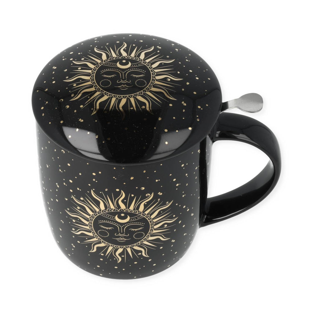 Theemok set Zon en Maan zwart (±400 ml)
