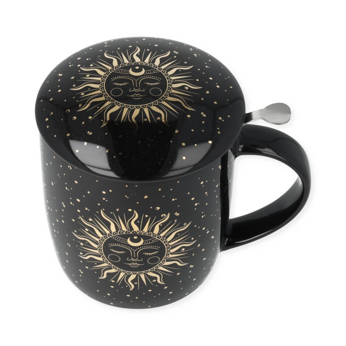 Theemok set Zon en Maan zwart (±400 ml)