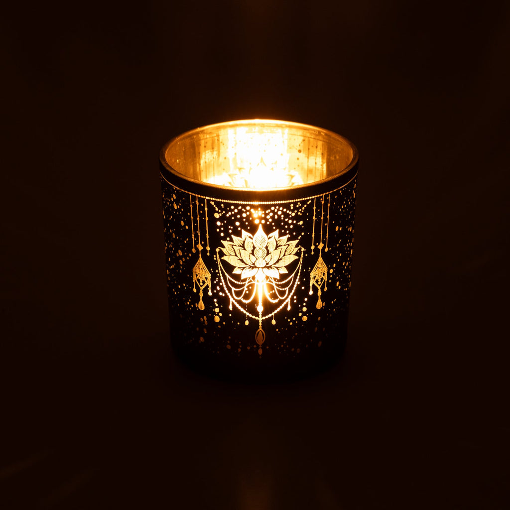 Mystical Lotus sfeerlicht matglas/metallic (7,3x8 cm)